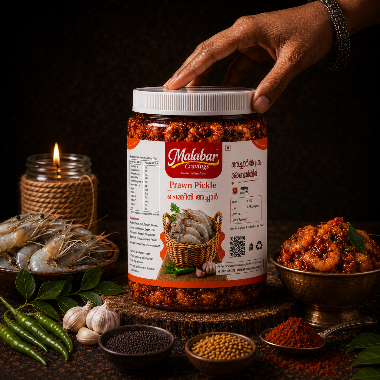 Authentic Kerala Prawns (400g)