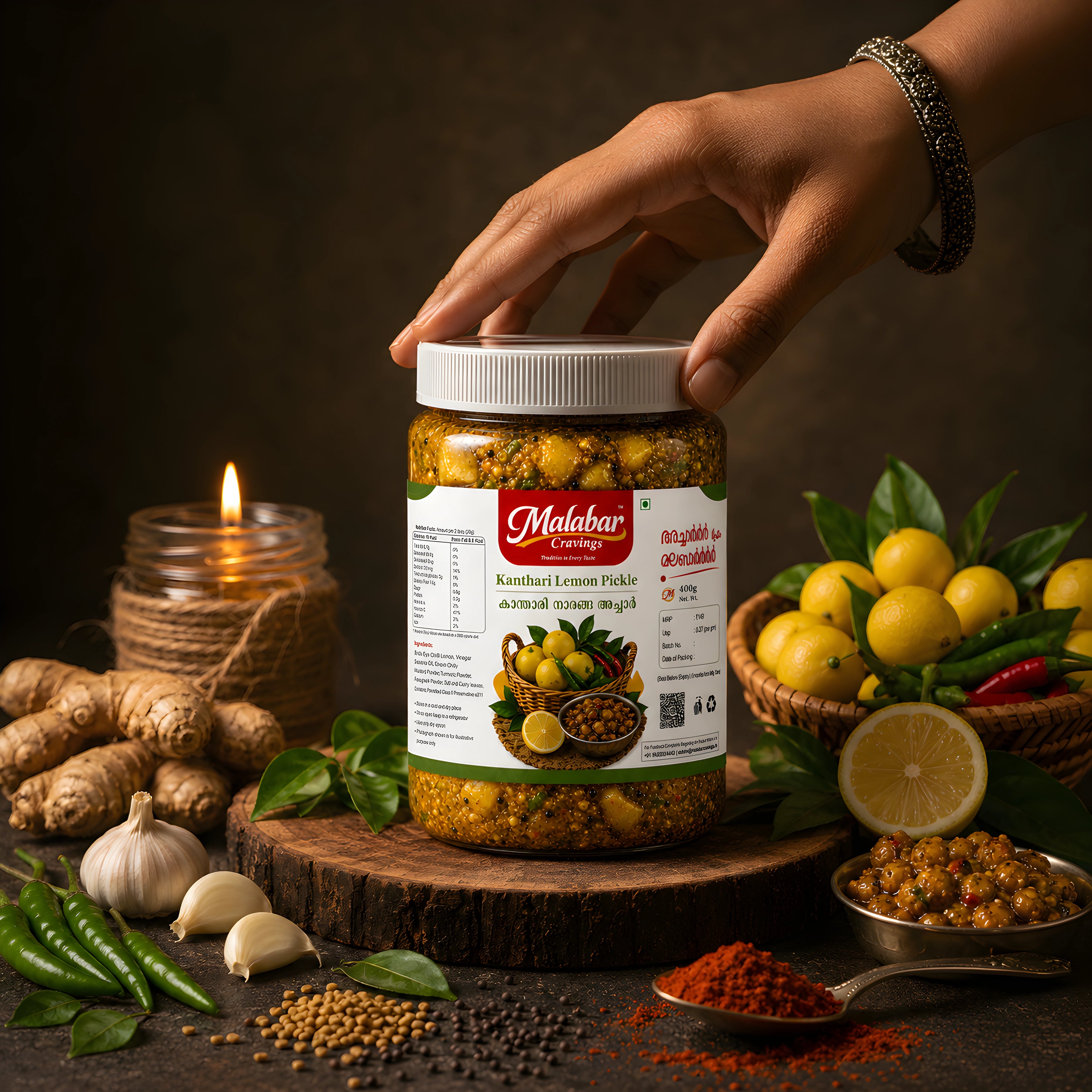 Authentic Kanthari Lemon Pickle (400g)
