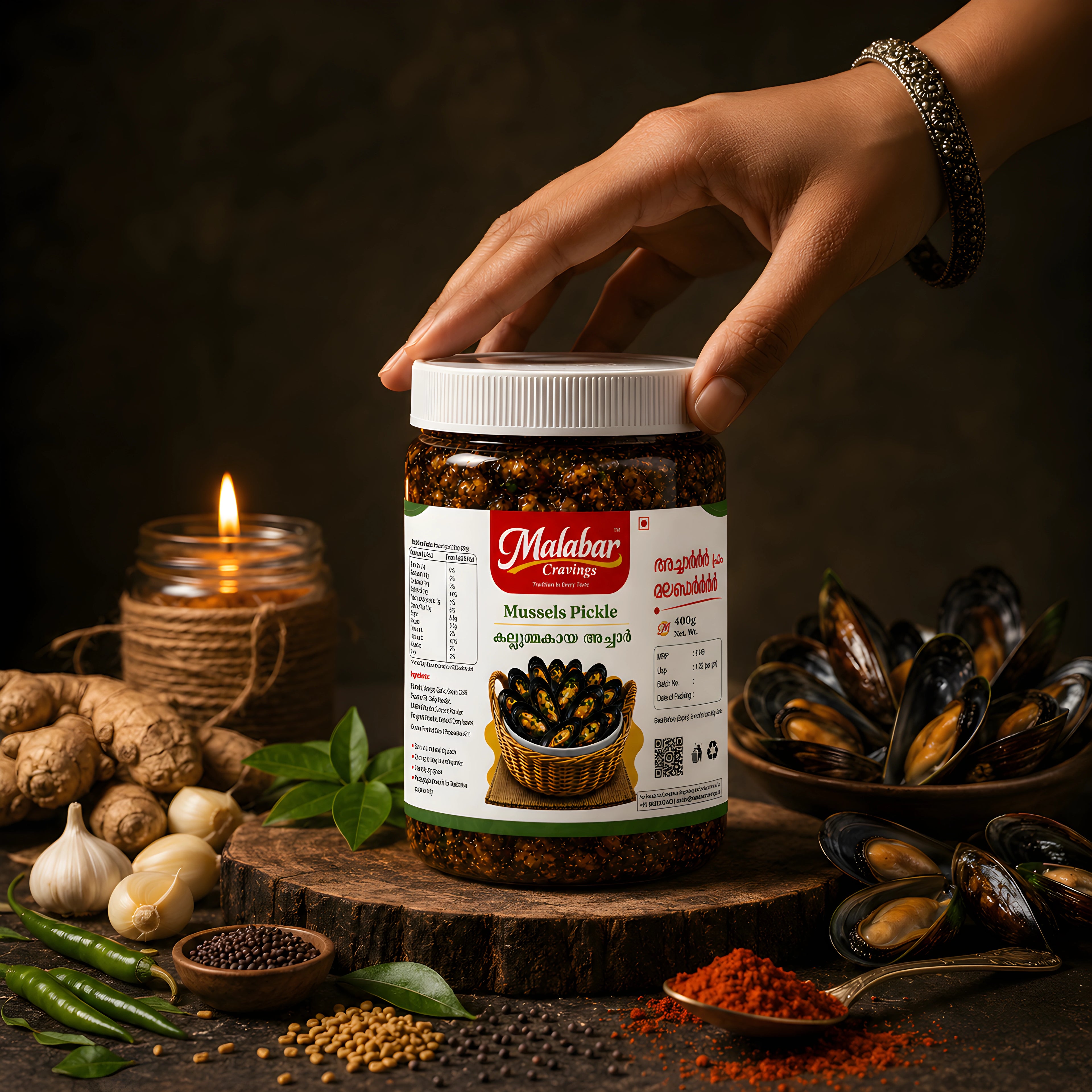 Authentic Kerala Mussels Pickle (400g)